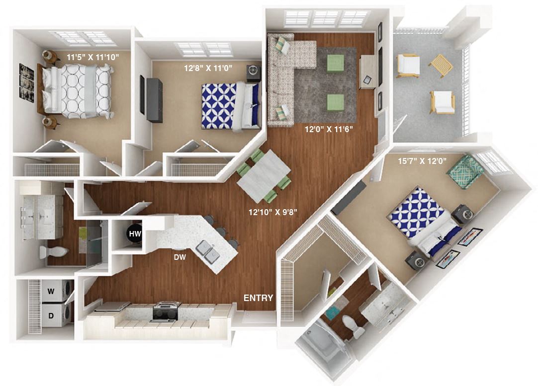 3 Bedroom Floor Plan